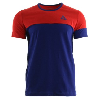 Le Coq Sportif Merrela Tee Ss M Pur Rouge Ultra Blue Rouge T-Shirts Manches Courtes Homme Vendre à des Prix Bas